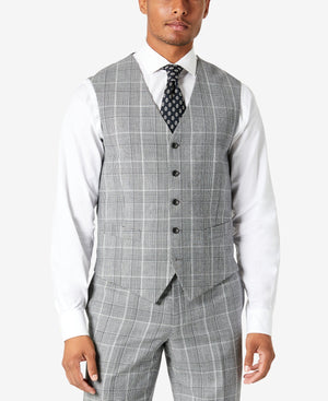 Men's Slim Fit Plaid Suit Vest
