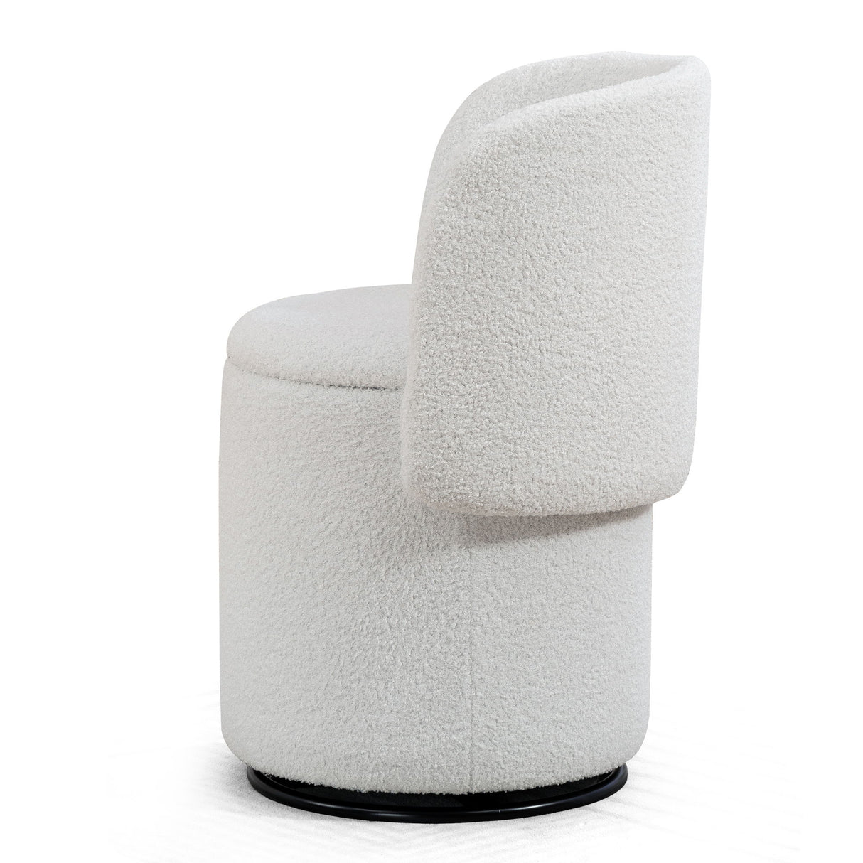 Barrel Chair & Built In Storage, 360° Swivel - Beige