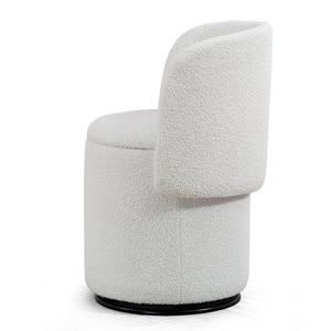 Barrel Chair & Built In Storage, 360° Swivel - Beige