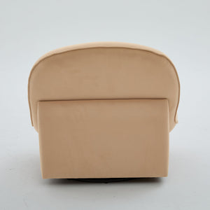 Pumpkin Shaped Swivel Accent Chair, 360 Degree Rotation For Living Room