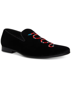 Steve Madden Men's Mixin Snake Velvet Smoking Slipper