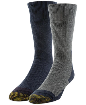 Gold Toe Men's Lodge Moisture Wicking Crew Boot Socks - Pack of Two