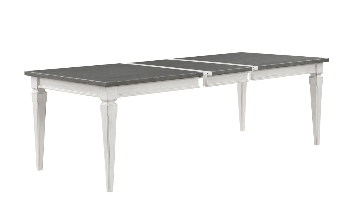 Katia - Dining Table With Leaf - Gray / White - Best Buy Furniture