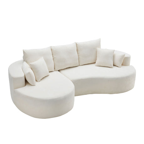 2 Piece Fabric Cloud Curved Sectional Sofa With Chaise For Living Room - Best Buy Furniture