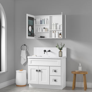 36'' W x 26'' H Surface Frameless Mirror Medicine Cabinet