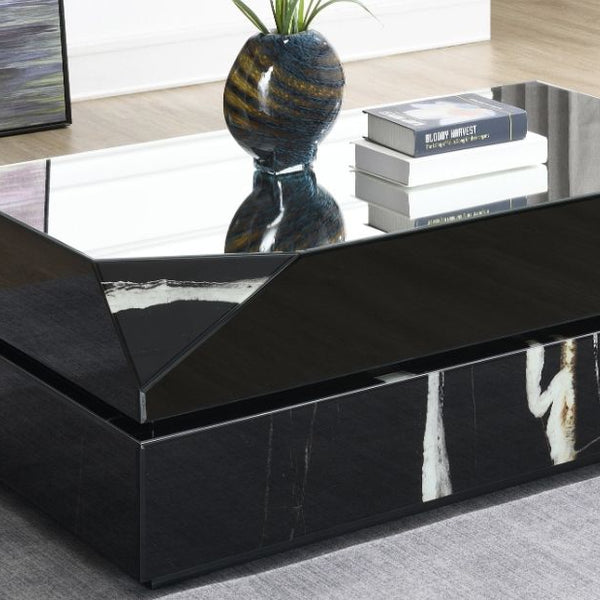 Wenona - Mirrored Coffee Table - Black - Best Buy Furniture