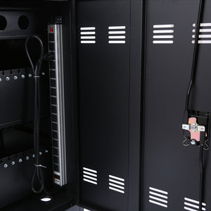 Mobile Charging Cart And Cabinet For Tablets Laptops 32-Device - Matt Black