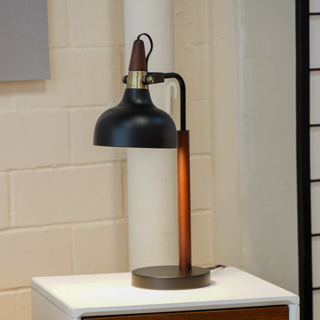 Glowlite - Table Lamp With Cone Shade - Black