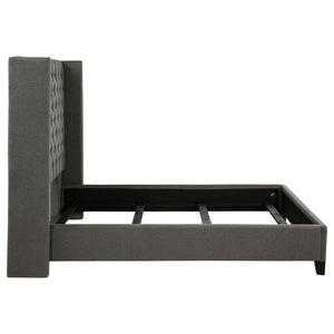 Lendra - Upholstered Wingback Bed With Tufted Headboard