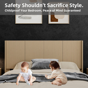 Modern Wide Wall Mounted Fluted Panel Headboard