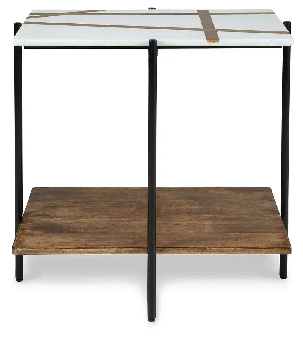 Braxmore - Accent Table - White / Light Brown - Best Buy Furniture
