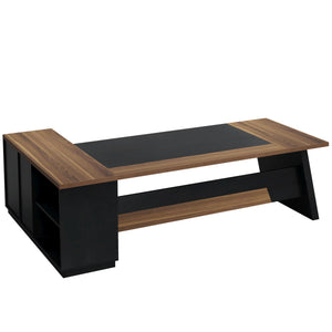 L-Shaped Executive Desk With File Cabinet & Drawers