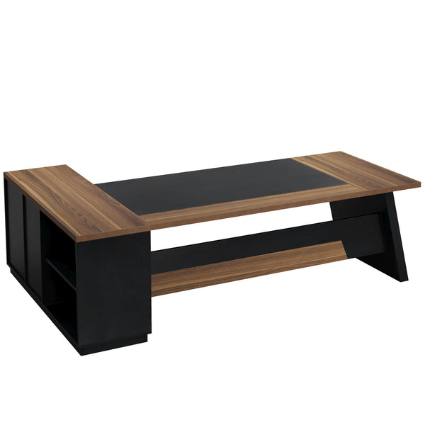 L-Shaped Executive Desk With File Cabinet & Drawers