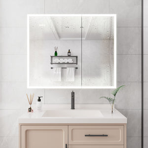 Bathroom Medicine Cabinet With Lights, LED Medicine Cabinet With Mirror, Lighted Medicine Cabinet With Defogger
