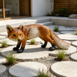 19.69" Long Realistic Red Fox Statue