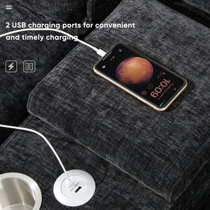 Modern U-Shaped Sectional Sofa with Console and USB Charger