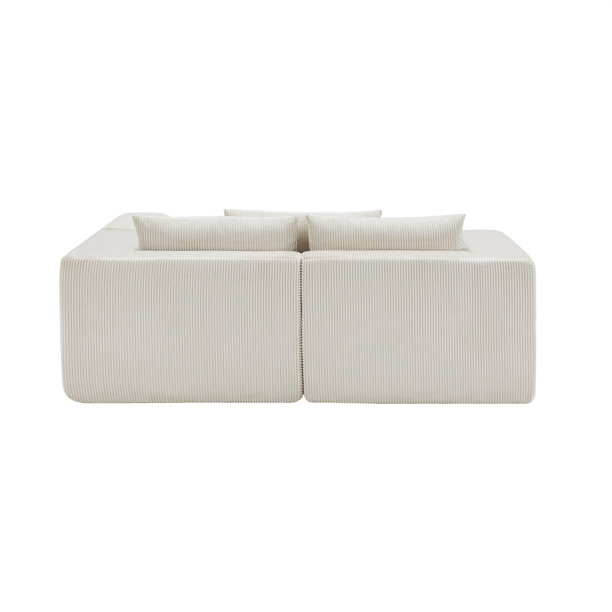 107" Compressed Sectional Sofa (Beige)