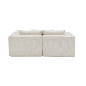 107" Compressed Sectional Sofa (Beige)