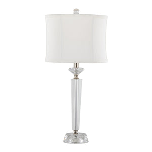 Diamond - Torch Contemporary Crystal Table Lamp (Set of 2) - Clear / Off White / Polished Nickel