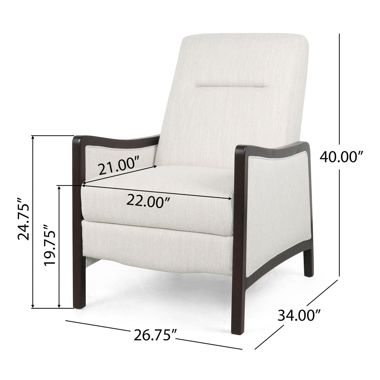 Drury - Contemporary Fabric Upholstered Pushback Recliner - Best Buy Furniture