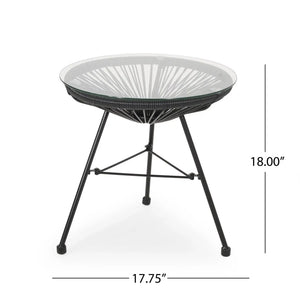 Nusa - Modern Rattan Side Table With Tempered Glass Top - Best Buy Furniture