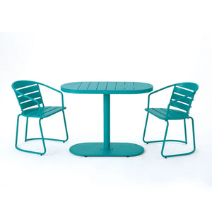 3 Piece Elegant Outdoor Bistro Set With 2 Chairs And Oval Table - Best Buy Furniture