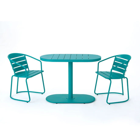 3 Piece Elegant Outdoor Bistro Set With 2 Chairs And Oval Table - Best Buy Furniture