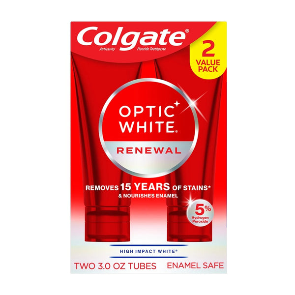 Colgate Optic White Renewal Whitening Toothpaste Mint 2 pack - New