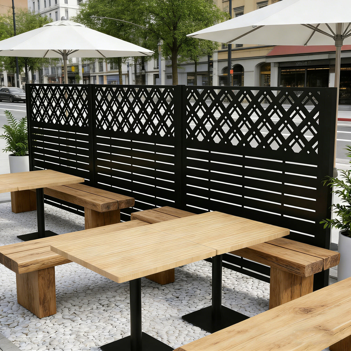 W48'' x H47.3'' x 2 Panels Metal Privacy Screen