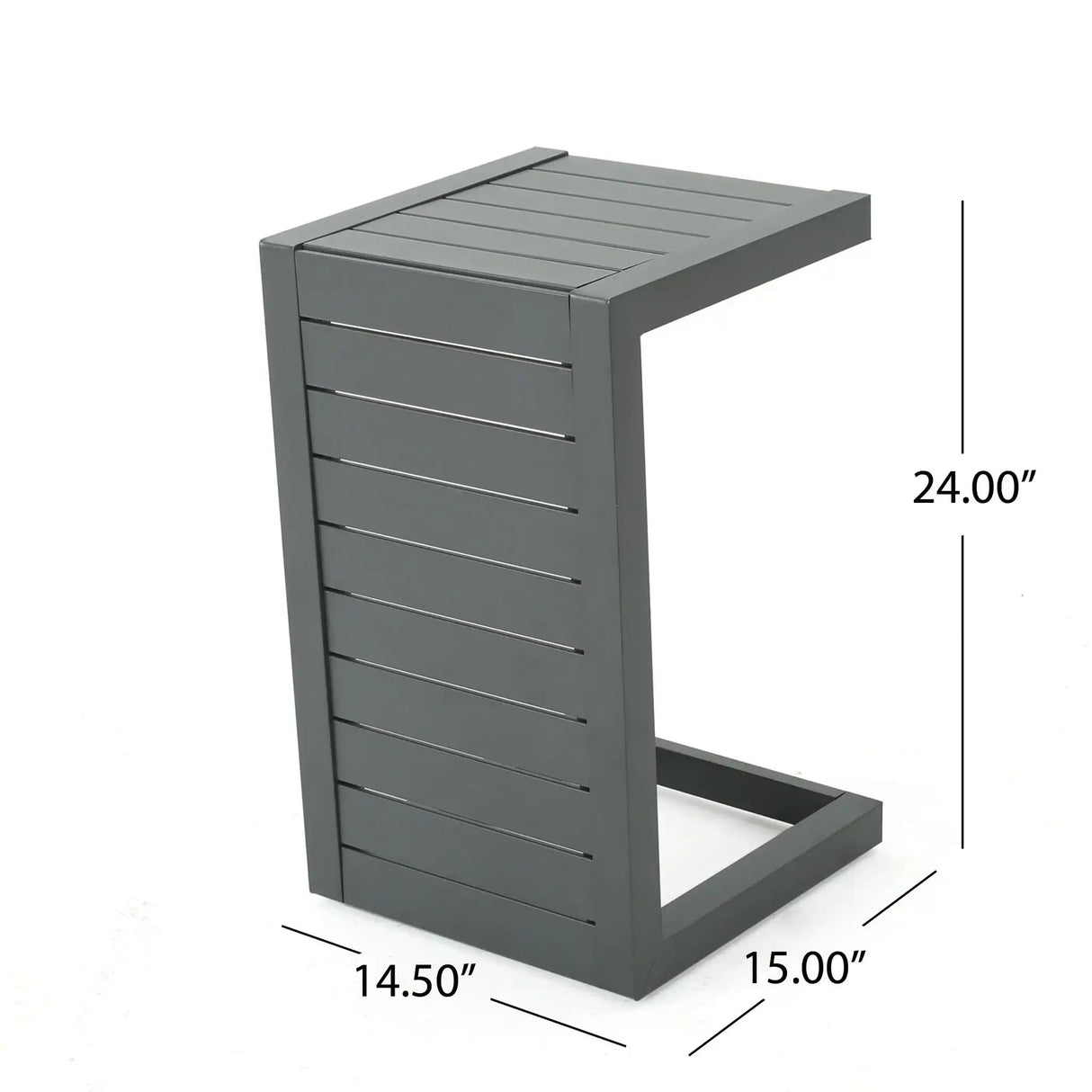 Aluminum Outdoor C - Shaped Side Table For Patio - Best Buy Furniture