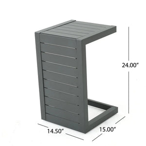 Aluminum Outdoor C - Shaped Side Table For Patio - Best Buy Furniture