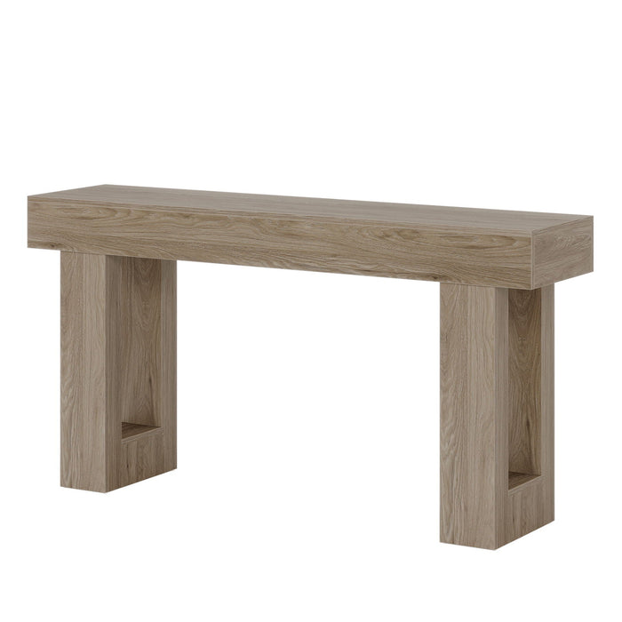Extra Long Narrow Console Table with Open Storage Shelf - Dark Brown, Light Brown, or Dark Gray