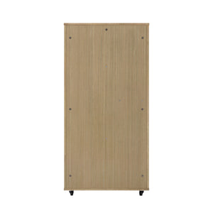 Basia Rubber Wood Cat Cabinet with Wheels