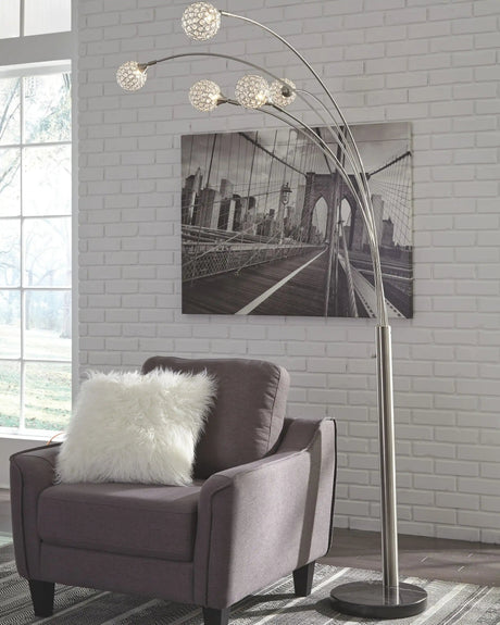 Winter - Metal Arc Lamp - Silver Finish - Best Buy Furniture