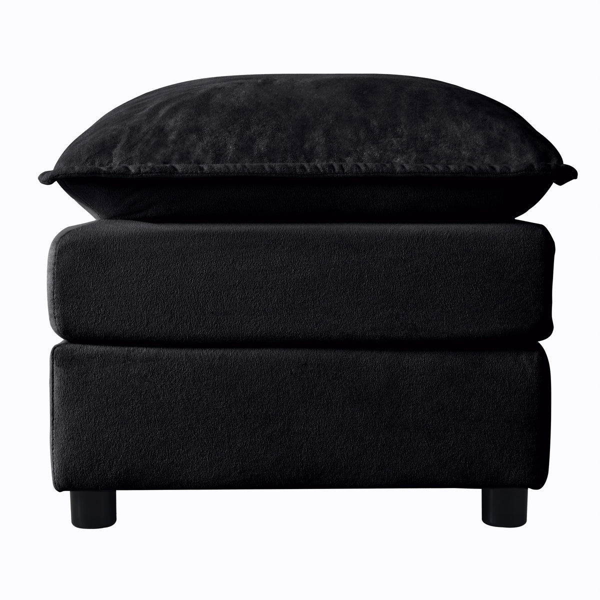 Luxury Chenille Ottoman with Double-Layer Cushion