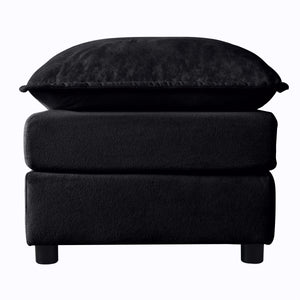 Luxury Chenille Ottoman with Double-Layer Cushion