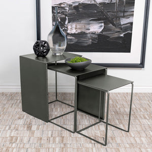 Vestal - 3 Piece Rectangular Nesting Table Set - Gray