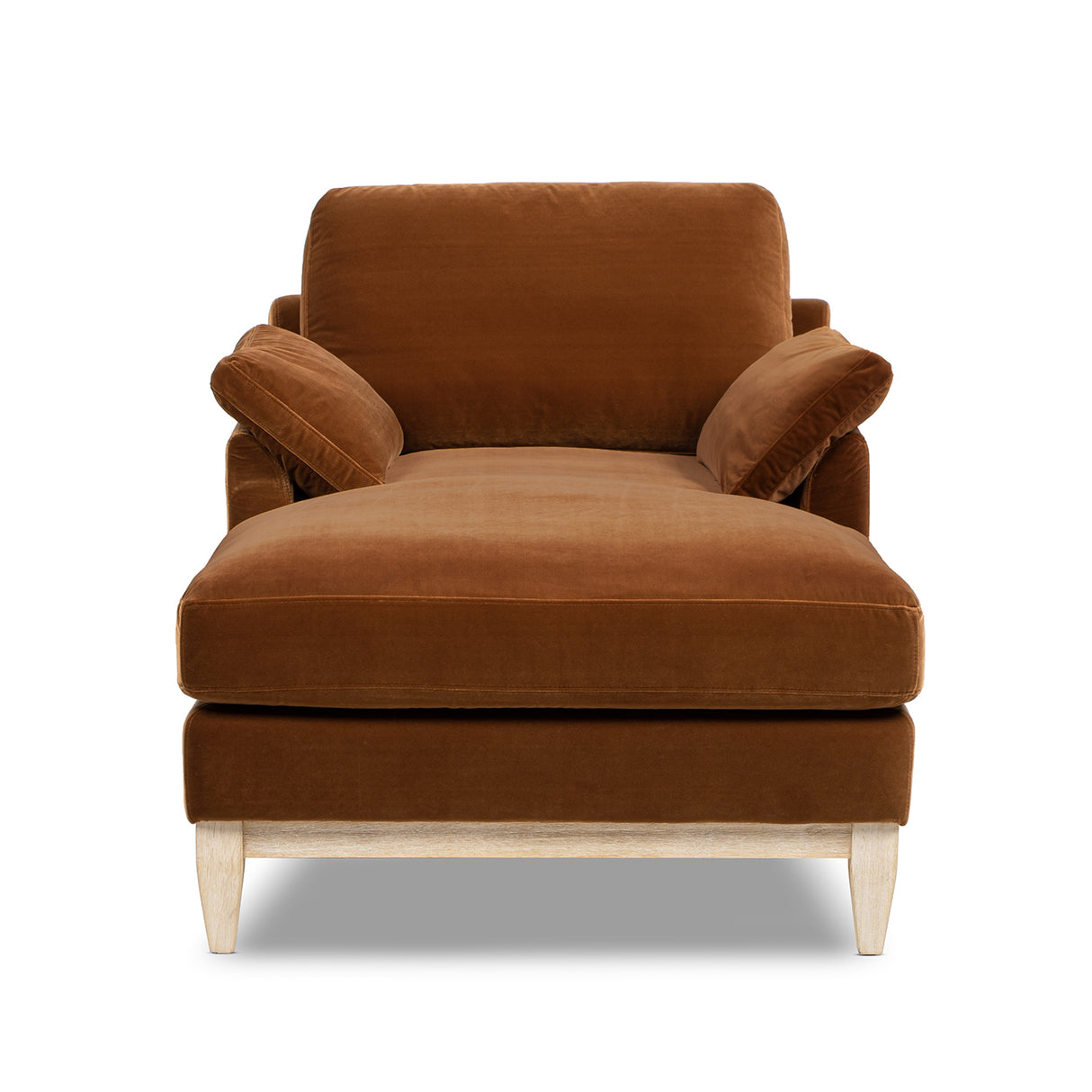 Pasadena Modern Farmhouse Chaise Lounge Chair, Burnt