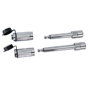 Alu - Adjustable Trailer Drop Hitch With 2" Receiver, 6" Adjustment - Silver