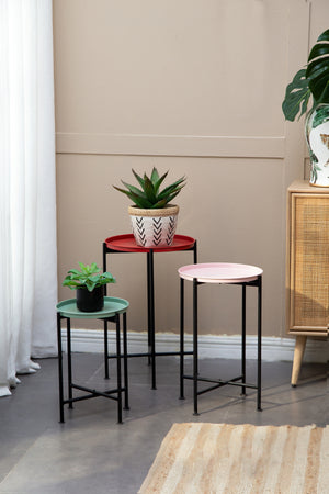 Set of 4 Multicolor Nesting Plant Stands