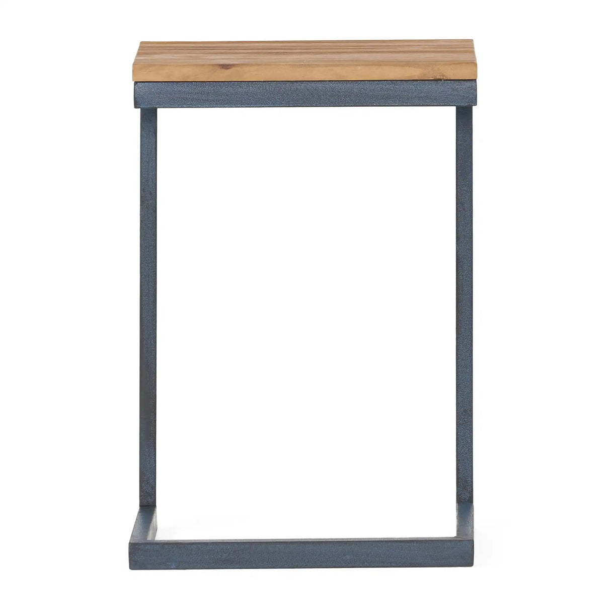 C Shaped End Table With Iron Base And Fir Wood To - Best Buy Furniture