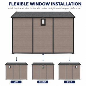8x10 FT Plastic Outdoor Storage Shed - Lockable Resin Tool Shed