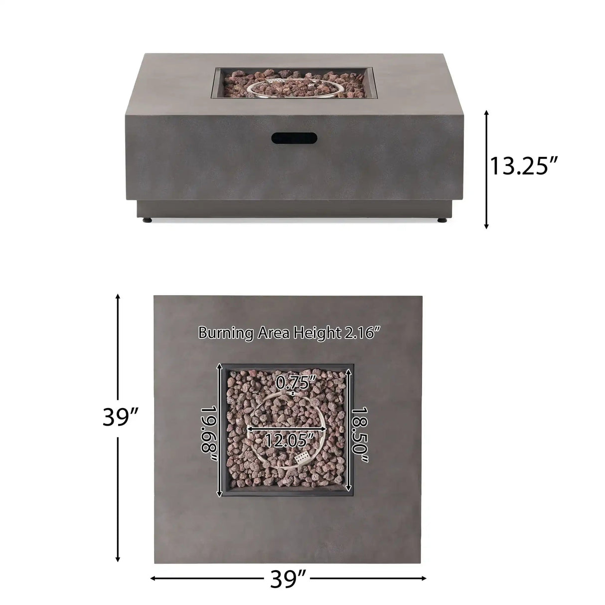 Modern Square Fire Pit With 50,000 Btu - Best Buy Furniture