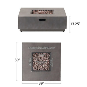 Modern Square Fire Pit With 50,000 Btu - Best Buy Furniture