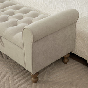 65.75" Wide Modern Upholstered Storage Bench