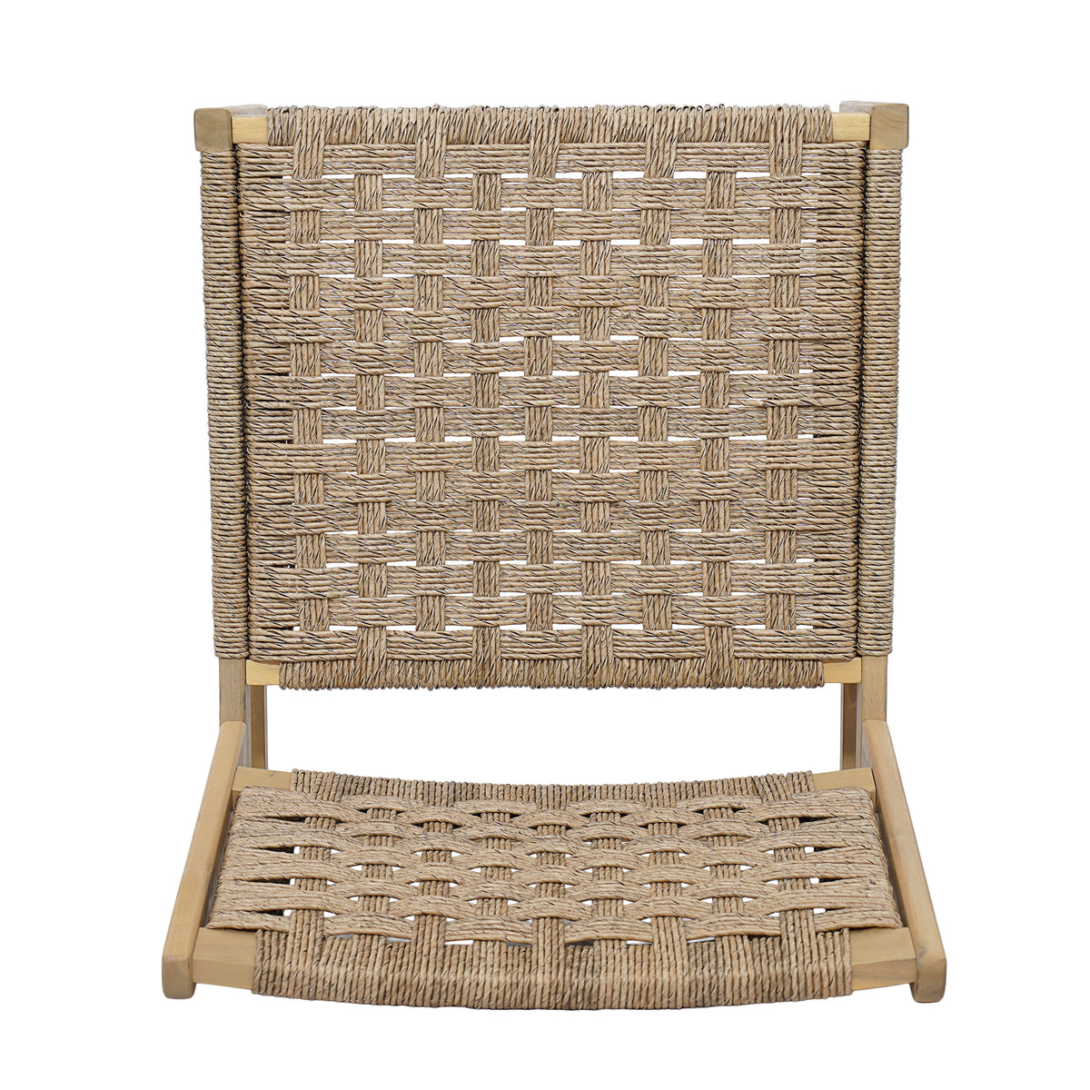Noreen Club Chair: Acacia Wood and Wicker Woven