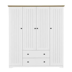 4 Door Wardrobe Armoire With 2 Drawers