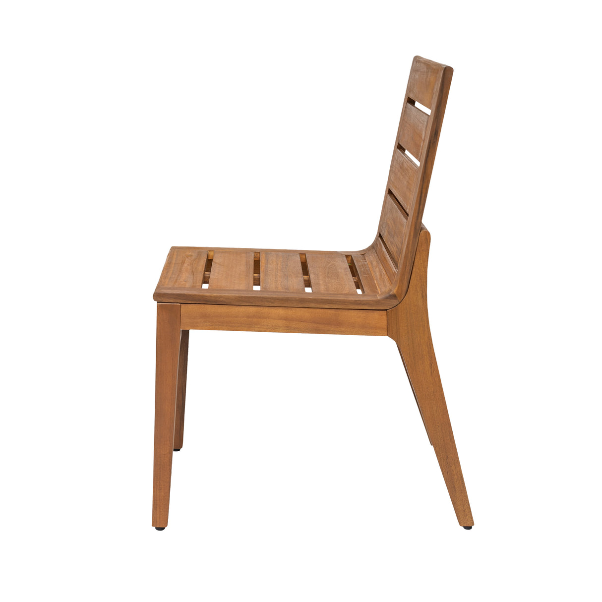7 Piece Outdoor Acacia Wood Dining Set, Teak Finish Patio Table with 6 Slatted Back Chairs