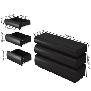 Minimalist Modern 6 Drawer Dresser, Handle Free Design With Wide Storage