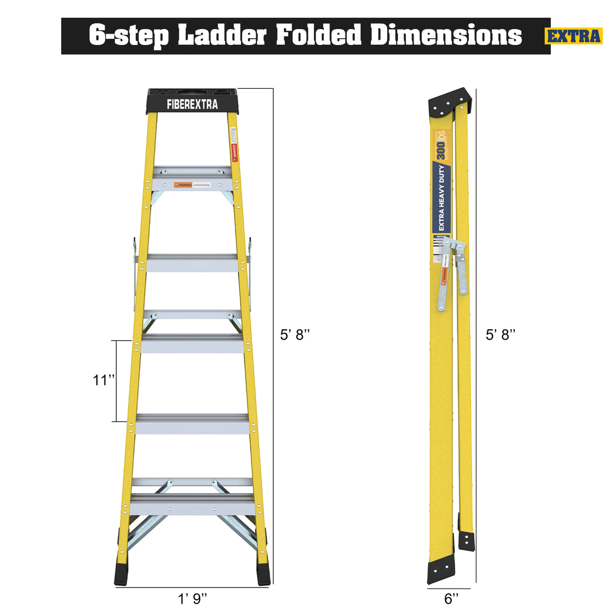 Fiberglass Reinforced Single Side Ladder – 6 Step